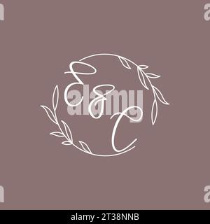 EC wedding initials monogram logo ideas vector graphic Stock Vector