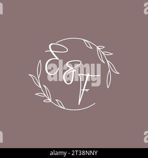EF wedding initials monogram logo ideas vector graphic Stock Vector