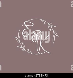 EK wedding initials monogram logo ideas vector graphic Stock Vector