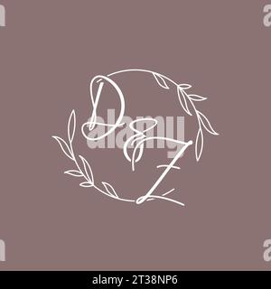 DZ wedding initials monogram logo ideas vector graphic Stock Vector