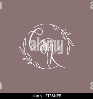 CK wedding initials monogram logo ideas vector graphic Stock Vector