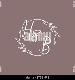 HB wedding initials monogram logo ideas vector graphic Stock Vector