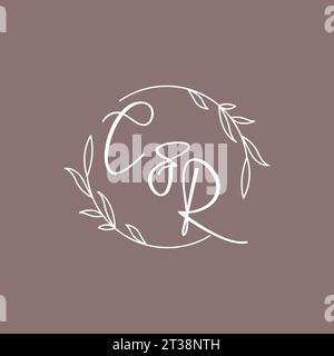CR wedding initials monogram logo ideas vector graphic Stock Vector