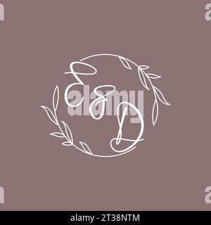 ED wedding initials monogram logo ideas vector graphic Stock Vector