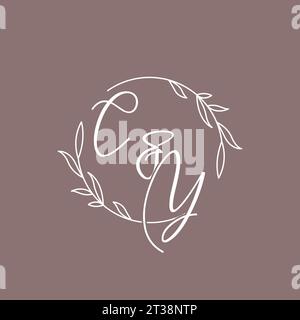 CY wedding initials monogram logo ideas vector graphic Stock Vector