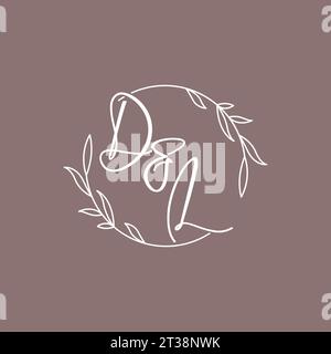 DL wedding initials monogram logo ideas vector graphic Stock Vector