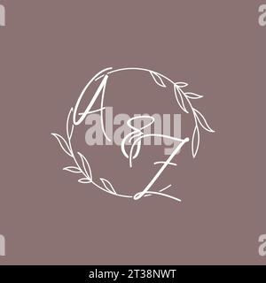 AZ wedding initials monogram logo ideas vector graphic Stock Vector