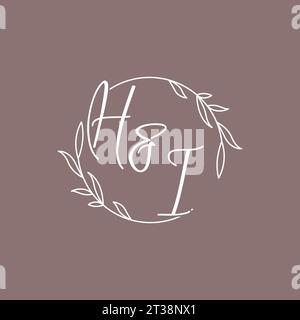HI wedding initials monogram logo ideas vector graphic Stock Vector