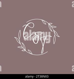 CT wedding initials monogram logo ideas vector graphic Stock Vector