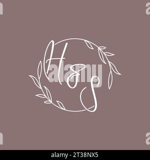 HS wedding initials monogram logo ideas vector graphic Stock Vector