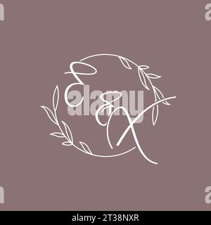 EX wedding initials monogram logo ideas vector graphic Stock Vector