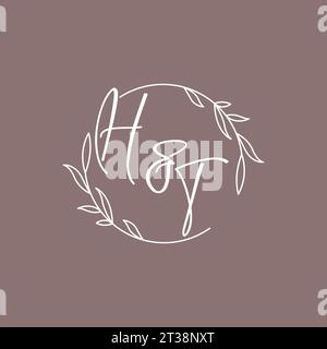 HT wedding initials monogram logo ideas vector graphic Stock Vector
