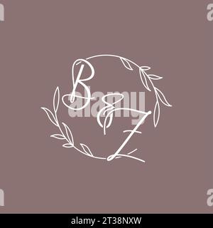 BZ wedding initials monogram logo ideas vector graphic Stock Vector