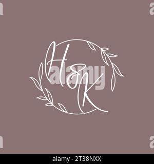 HK wedding initials monogram logo ideas vector graphic Stock Vector
