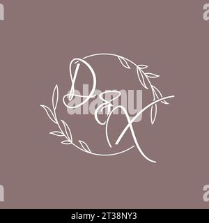 DX wedding initials monogram logo ideas vector graphic Stock Vector