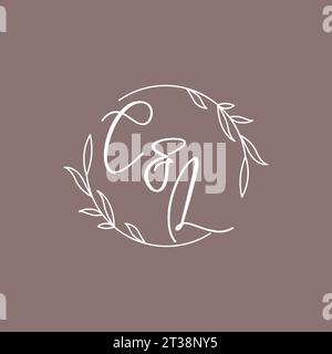 CL wedding initials monogram logo ideas vector graphic Stock Vector