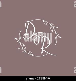 DR wedding initials monogram logo ideas vector graphic Stock Vector