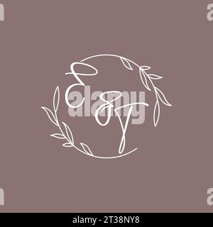 ET wedding initials monogram logo ideas vector graphic Stock Vector