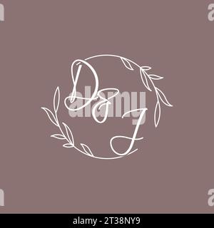 DJ wedding initials monogram logo ideas vector graphic Stock Vector