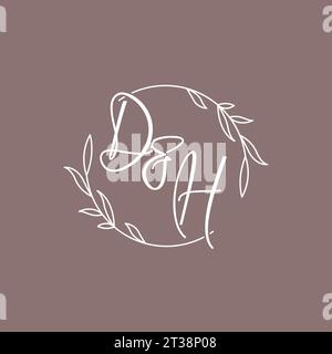 DH wedding initials monogram logo ideas vector graphic Stock Vector