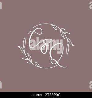 CQ wedding initials monogram logo ideas vector graphic Stock Vector