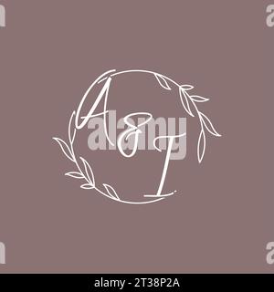 AI wedding initials monogram logo ideas vector graphic Stock Vector