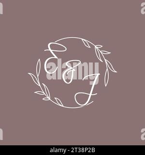 EJ wedding initials monogram logo ideas vector graphic Stock Vector