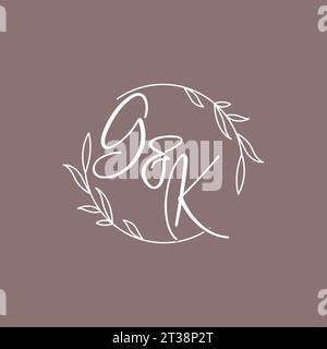 GK wedding initials monogram logo ideas vector graphic Stock Vector