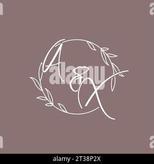 AX wedding initials monogram logo ideas vector graphic Stock Vector