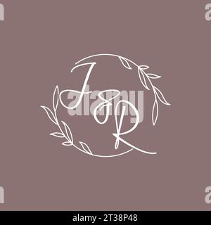 JR wedding initials monogram logo ideas vector graphic Stock Vector