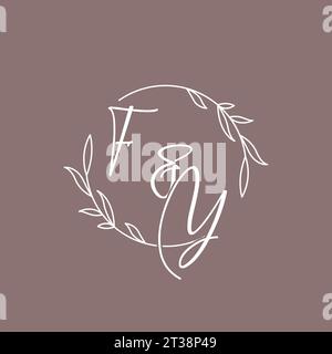 FY wedding initials monogram logo ideas vector graphic Stock Vector