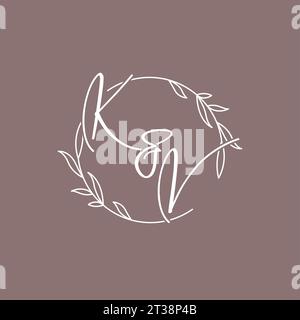 KV wedding initials monogram logo ideas vector graphic Stock Vector