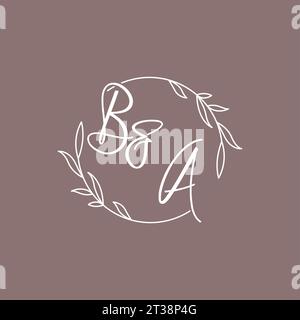 BA wedding initials monogram logo ideas vector graphic Stock Vector
