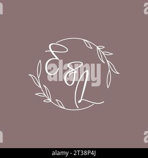 EL wedding initials monogram logo ideas vector graphic Stock Vector
