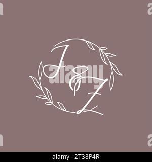 JZ wedding initials monogram logo ideas vector graphic Stock Vector