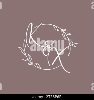 KX wedding initials monogram logo ideas vector graphic Stock Vector