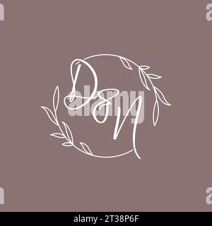 DN wedding initials monogram logo ideas vector graphic Stock Vector