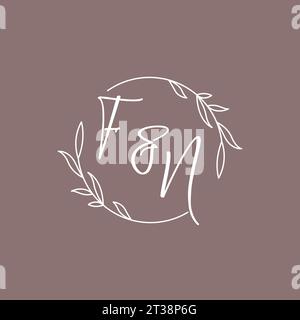 FN wedding initials monogram logo ideas vector graphic Stock Vector