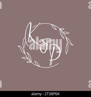 KP wedding initials monogram logo ideas vector graphic Stock Vector