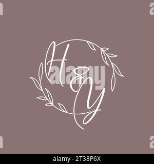 HY wedding initials monogram logo ideas vector graphic Stock Vector