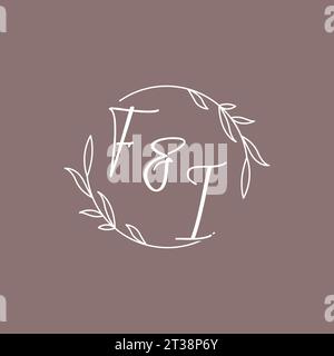 FI wedding initials monogram logo ideas vector graphic Stock Vector