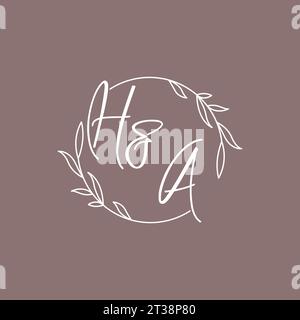 HA wedding initials monogram logo ideas vector graphic Stock Vector
