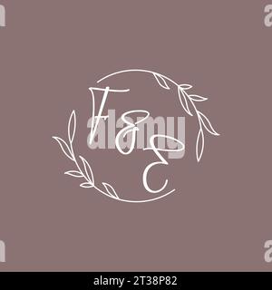 FE wedding initials monogram logo ideas vector graphic Stock Vector