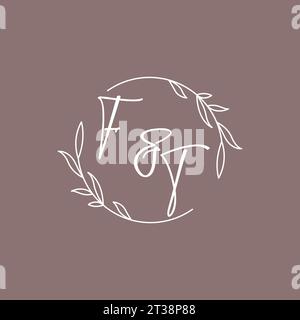 FT wedding initials monogram logo ideas vector graphic Stock Vector