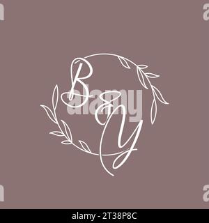 BY wedding initials monogram logo ideas vector graphic Stock Vector