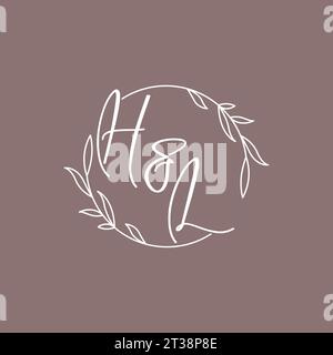 HL wedding initials monogram logo ideas vector graphic Stock Vector