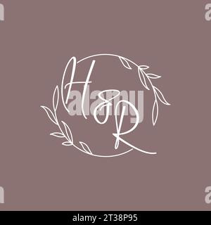HR wedding initials monogram logo ideas vector graphic Stock Vector