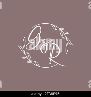 GR wedding initials monogram logo ideas vector graphic Stock Vector