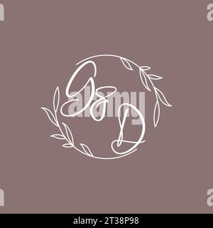 GD wedding initials monogram logo ideas vector graphic Stock Vector