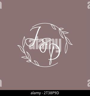 JP wedding initials monogram logo ideas vector graphic Stock Vector